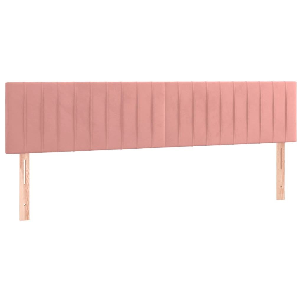 vidaXL Cabecero con LED de terciopelo rosa 160x5x78/88 cm