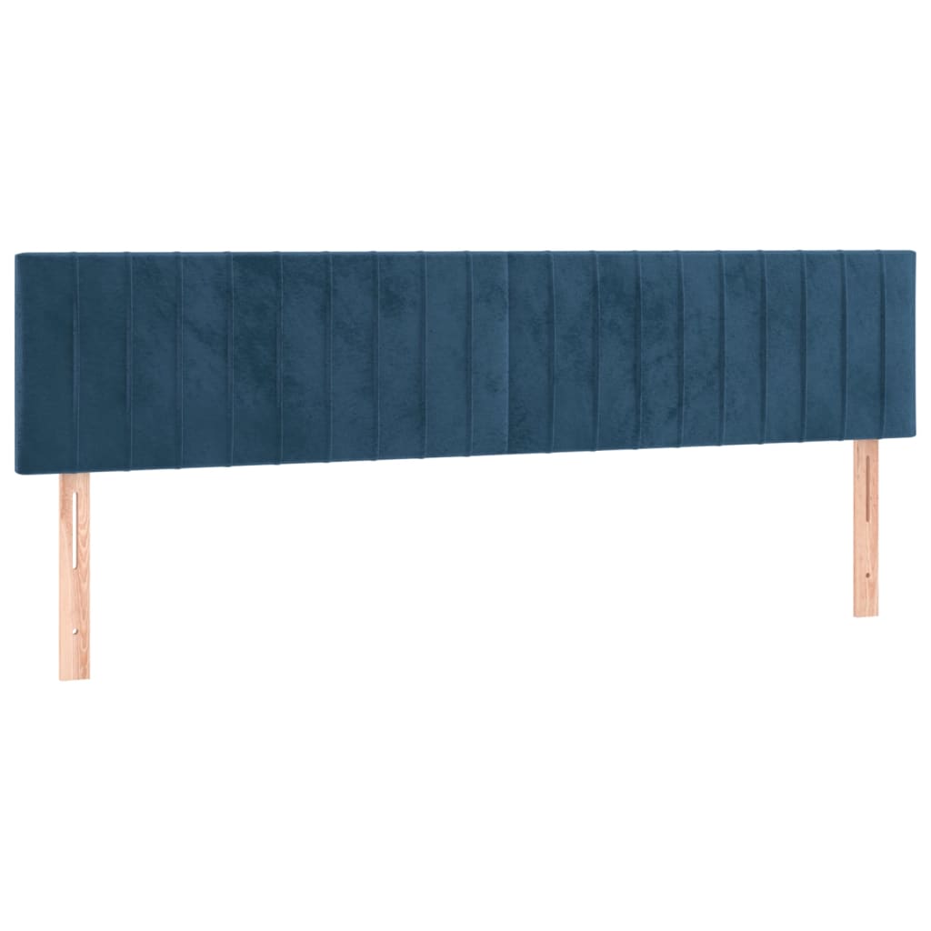 vidaXL Cabecero con LED de terciopelo azul oscuro 180x5x78/88 cm