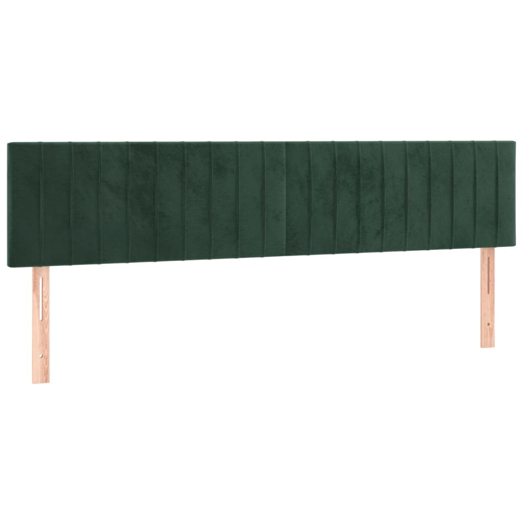 vidaXL Cabecero con LED de terciopelo verde oscuro 200x5x78/88 cm