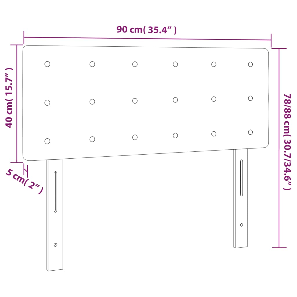 vidaXL Cabecero con LED de tela azul 90x5x78/88 cm