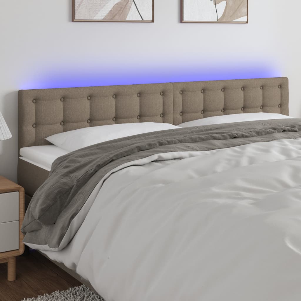 vidaXL Cabecero con LED de tela gris taupe 160x5x78/88 cm