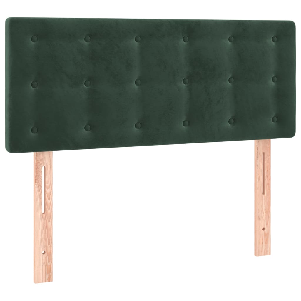 vidaXL Cabecero con LED de terciopelo verde oscuro 90x5x78/88 cm