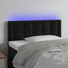 vidaXL Cabecero con LED de terciopelo negro 100x5x78/88 cm