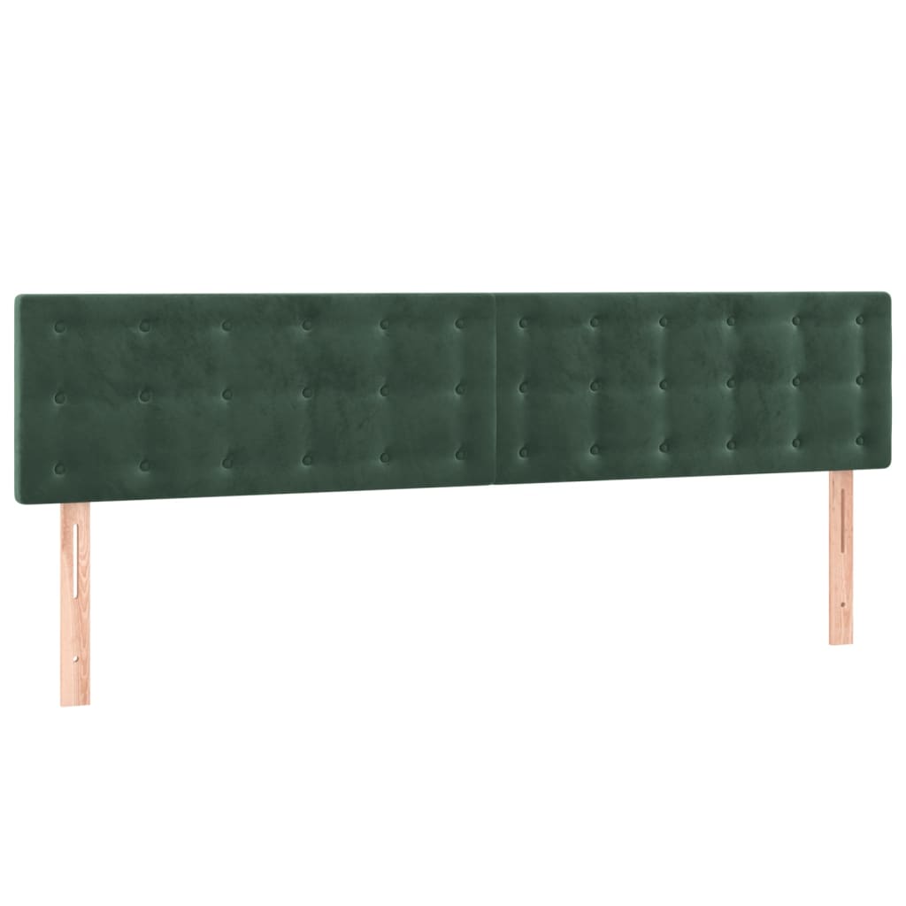 vidaXL Cabecero con LED de terciopelo verde oscuro 180x5x78/88 cm