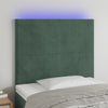 vidaXL Cabecero con luces LED terciopelo verde oscuro 90x5x118/128 cm