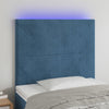 vidaXL Cabecero con luces LED terciopelo azul oscuro 90x5x118/128 cm