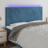 vidaXL Cabecero con luces LED terciopelo azul oscuro 180x5x118/128 cm