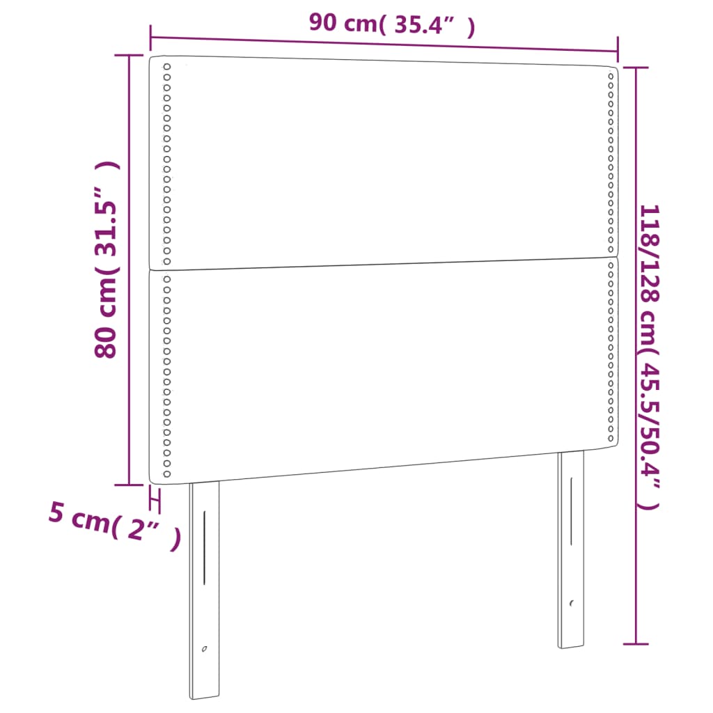 vidaXL Cabecero con luces LED terciopelo verde oscuro 90x5x118/128 cm