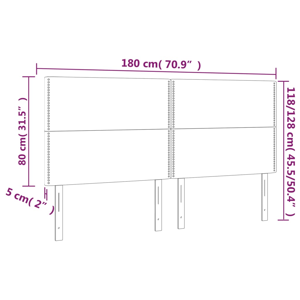 vidaXL Cabecero con luces LED terciopelo verde oscuro 180x5x118/128 cm