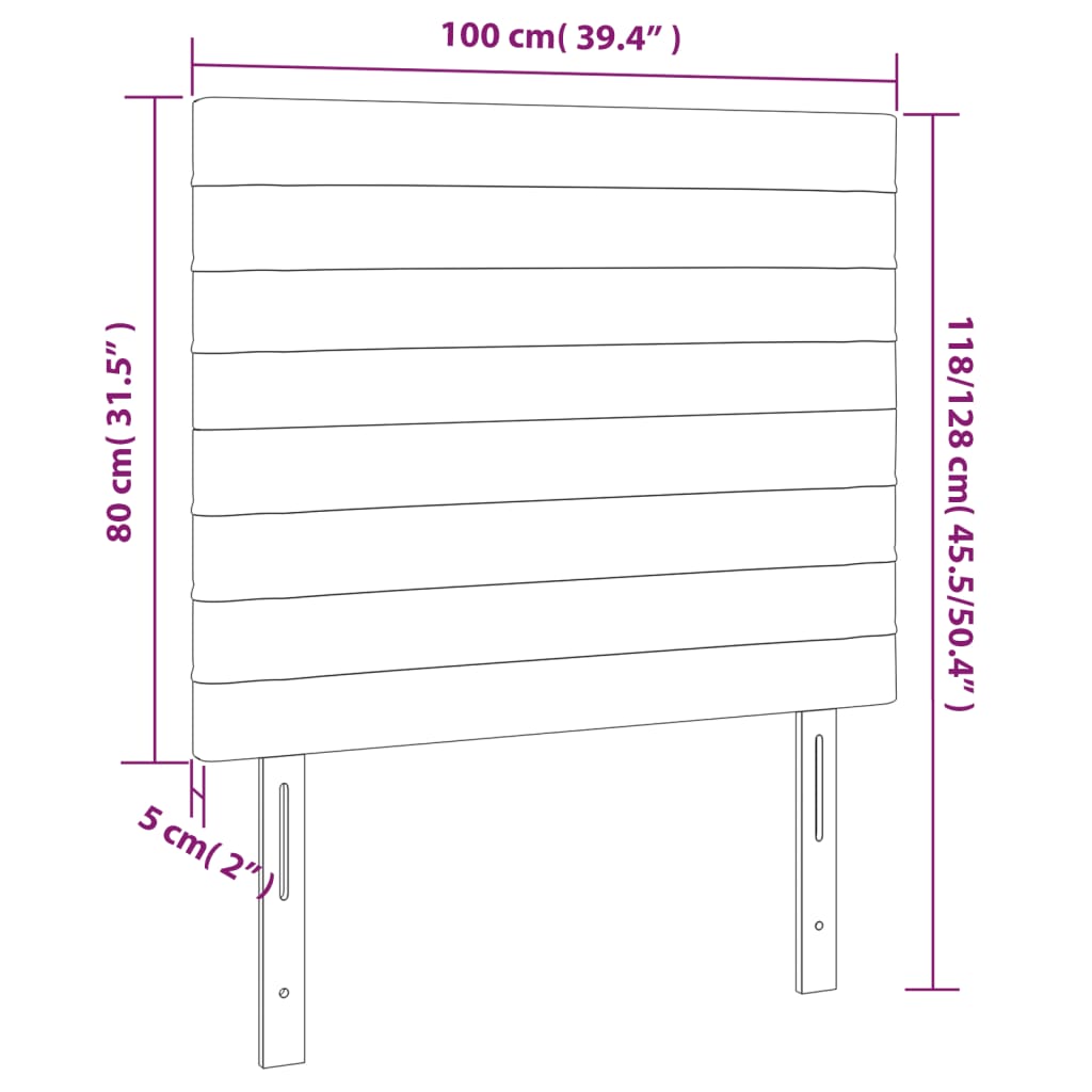 vidaXL Cabecero con luces LED tela crema 100x5x118/128 cm