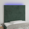 vidaXL Cabecero con luces LED terciopelo verde oscuro 80x5x118/128 cm