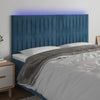 vidaXL Cabecero con luces LED terciopelo azul oscuro 180x5x118/128 cm