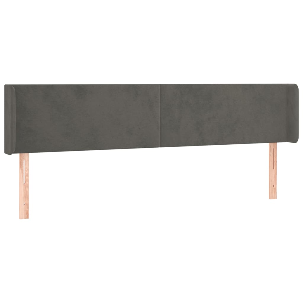 vidaXL Cabecero con LED de terciopelo gris oscuro 163x16x78/88 cm