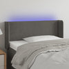 vidaXL Cabecero con LED de terciopelo gris oscuro 103x16x78/88 cm