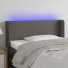 vidaXL Cabecero con LED cuero sintético gris 93x16x78/88 cm