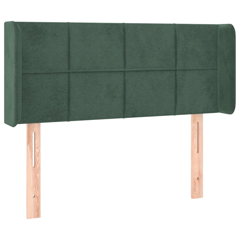 vidaXL Cabecero con LED de terciopelo verde oscuro 83x16x78/88 cm