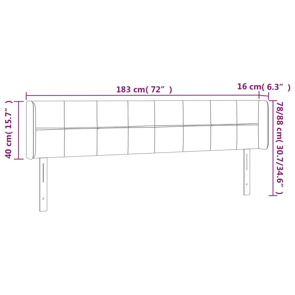 vidaXL Cabecero con LED de terciopelo verde oscuro 183x16x78/88 cm