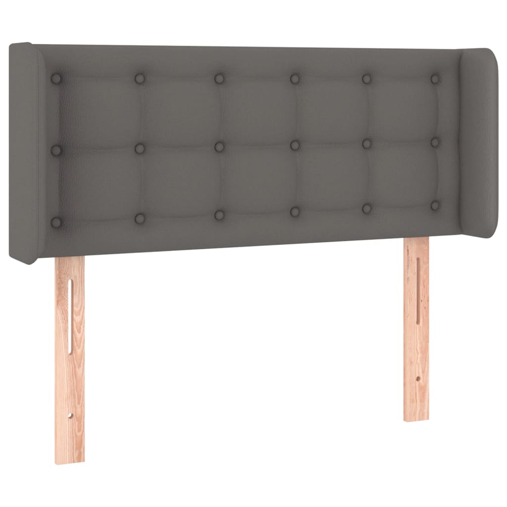 vidaXL Cabecero con LED cuero sintético gris 83x16x78/88 cm