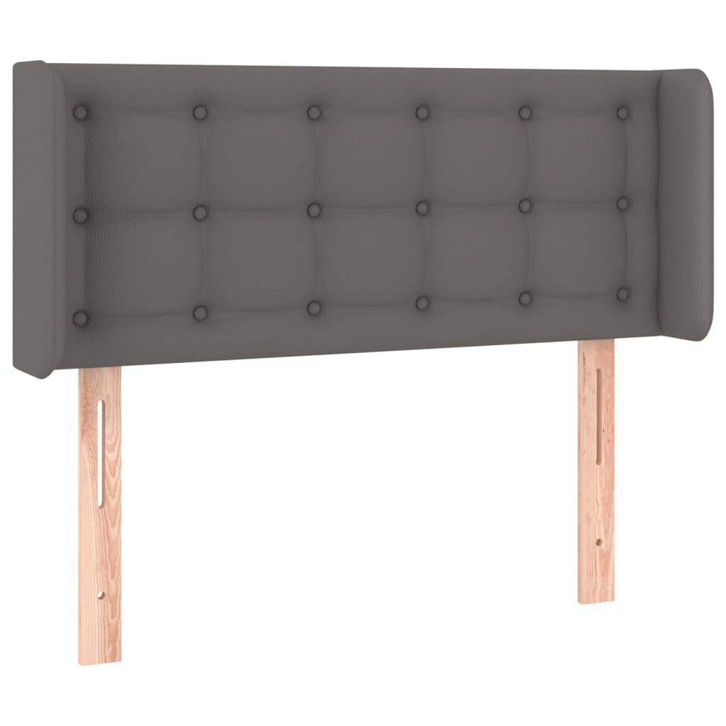 vidaXL Cabecero con LED cuero sintético gris 93x16x78/88 cm