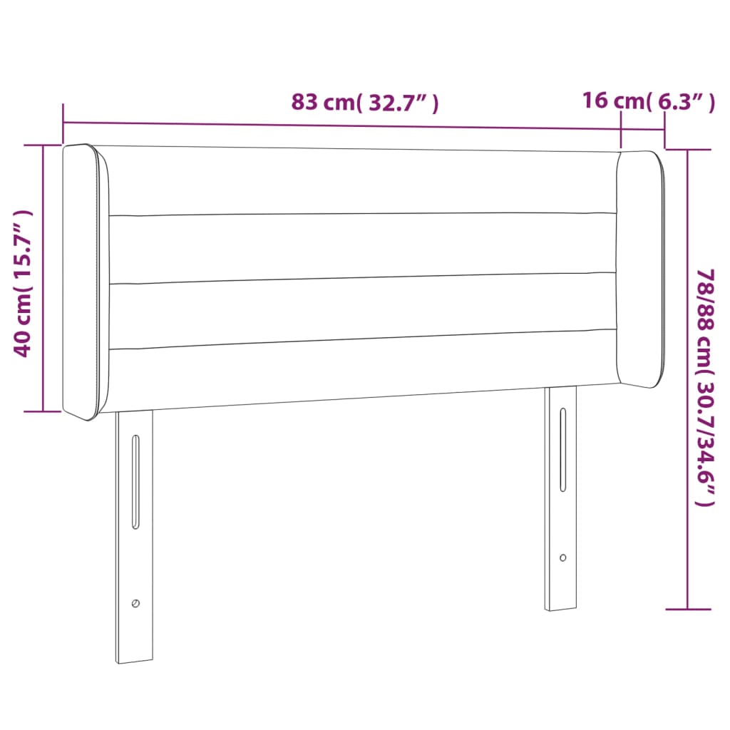 vidaXL Cabecero con LED de terciopelo verde oscuro 83x16x78/88 cm