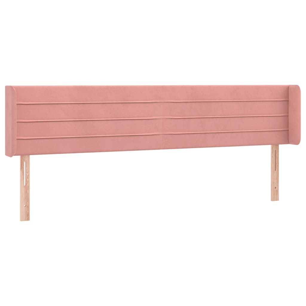 vidaXL Cabecero con LED de terciopelo rosa 163x16x78/88 cm