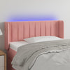 vidaXL Cabecero con LED de terciopelo rosa 83x16x78/88 cm