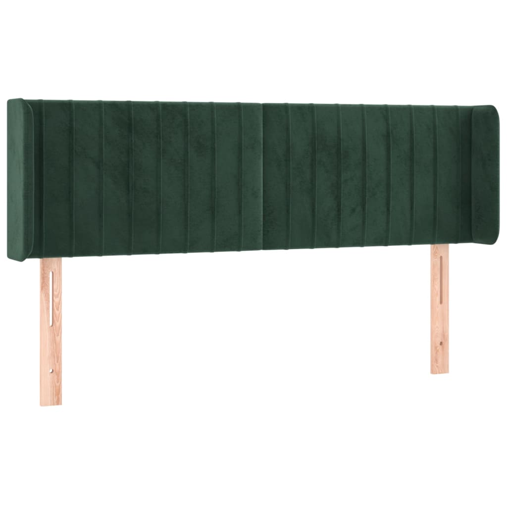 vidaXL Cabecero con LED de terciopelo verde oscuro 147x16x78/88 cm