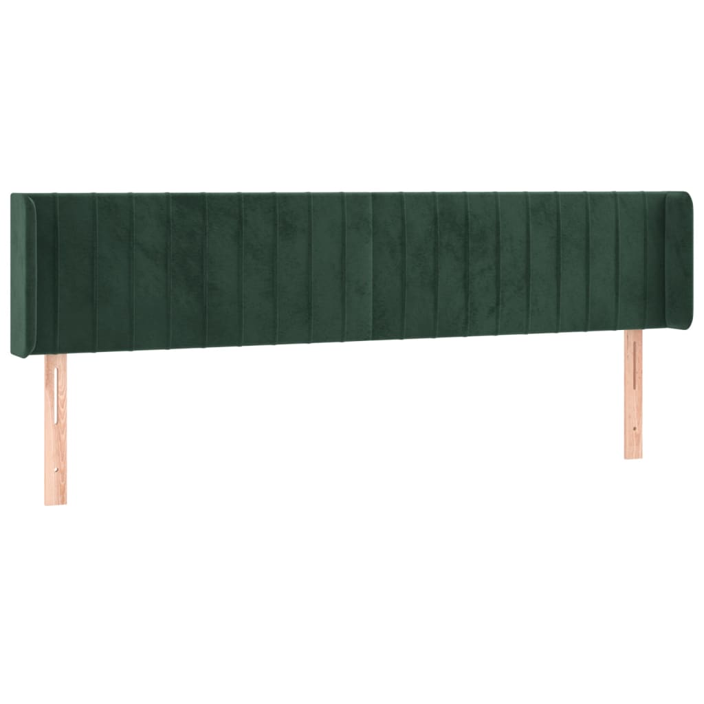 vidaXL Cabecero con LED de terciopelo verde oscuro 163x16x78/88 cm