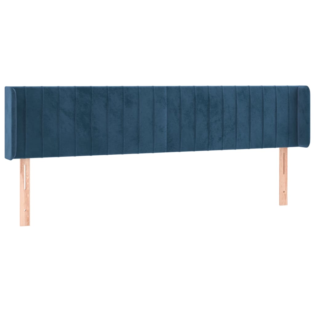 vidaXL Cabecero con LED de terciopelo azul oscuro 163x16x78/88 cm