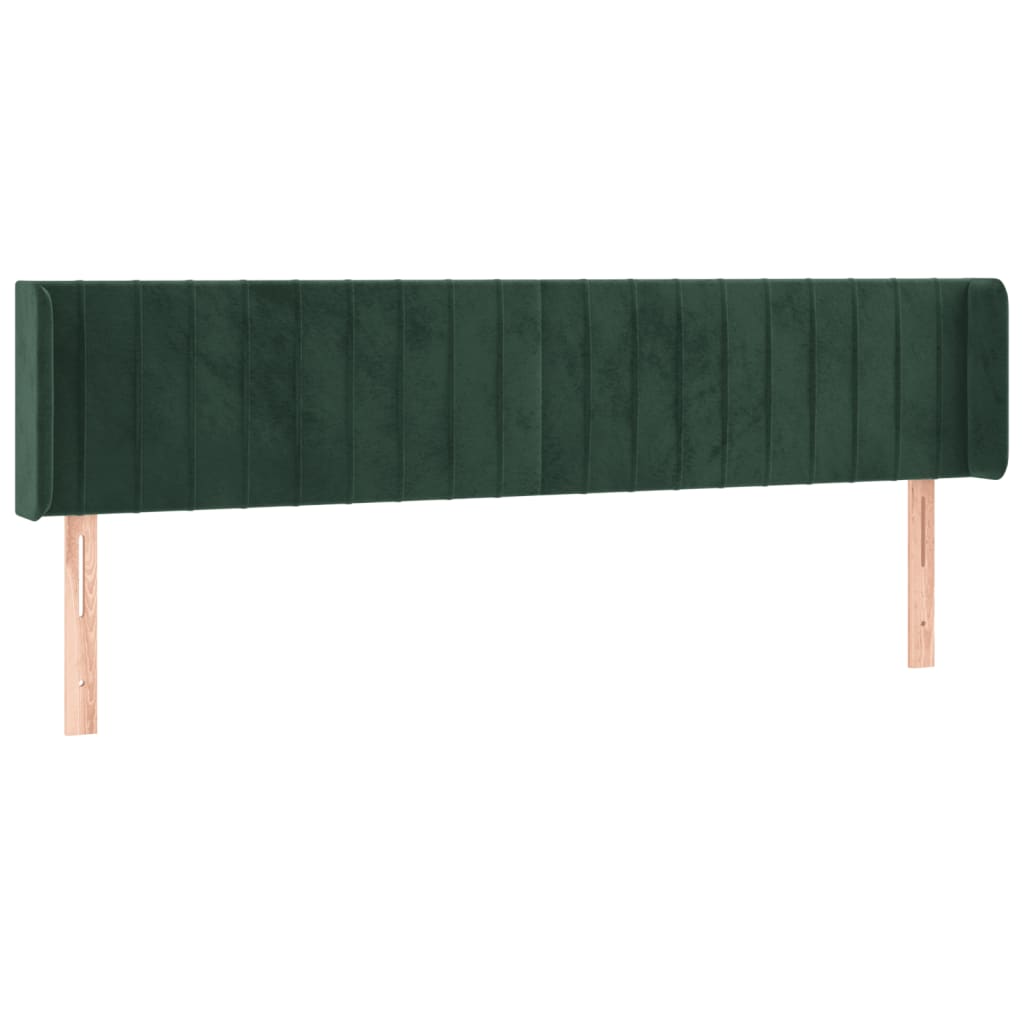 vidaXL Cabecero con LED de terciopelo verde oscuro 183x16x78/88 cm