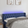 vidaXL Cabecero con LED de tela azul 147x16x78/88 cm
