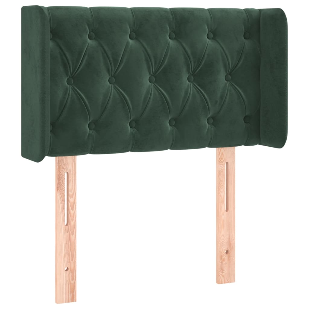 vidaXL Cabecero con LED de terciopelo verde oscuro 83x16x78/88 cm