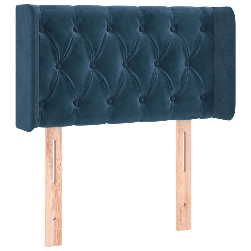 vidaXL Cabecero con LED de terciopelo azul oscuro 83x16x78/88 cm