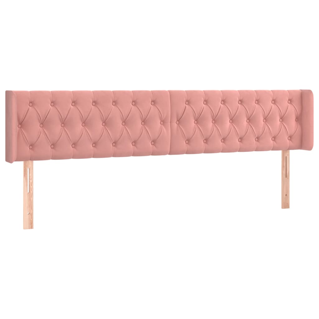 vidaXL Cabecero con LED de terciopelo rosa 203x16x78/88 cm