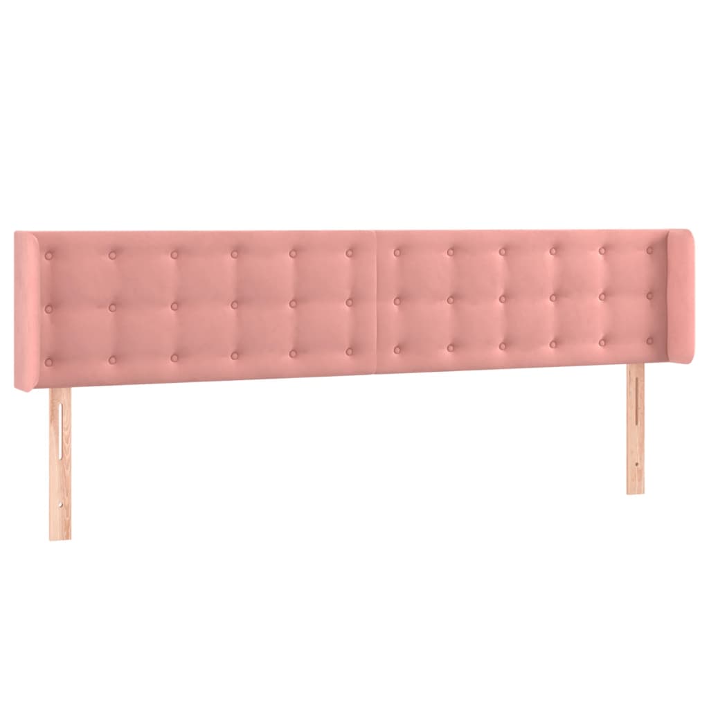 vidaXL Cabecero con LED de terciopelo rosa 203x16x78/88 cm