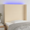 vidaXL Cabecero con LED de tela color crema 83x16x118/128 cm