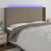 vidaXL Cabecero con LED de tela gris taupe 163x16x118/128 cm