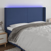 vidaXL Cabecero con LED de tela azul 183x16x118/128 cm