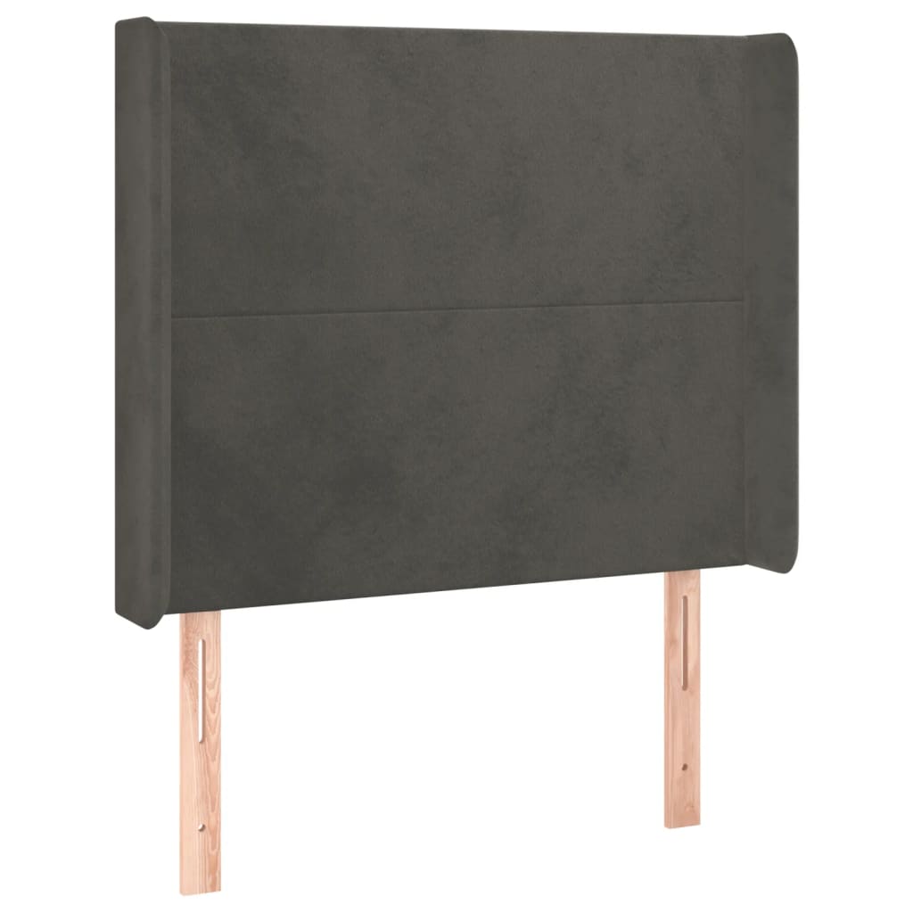 vidaXL Cabecero con LED de terciopelo gris oscuro 83x16x118/128 cm