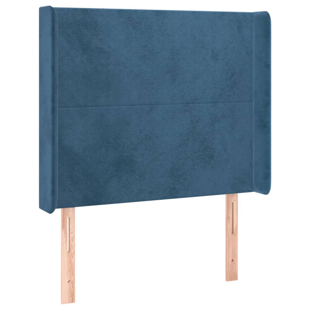 vidaXL Cabecero con LED de terciopelo azul oscuro 83x16x118/128 cm