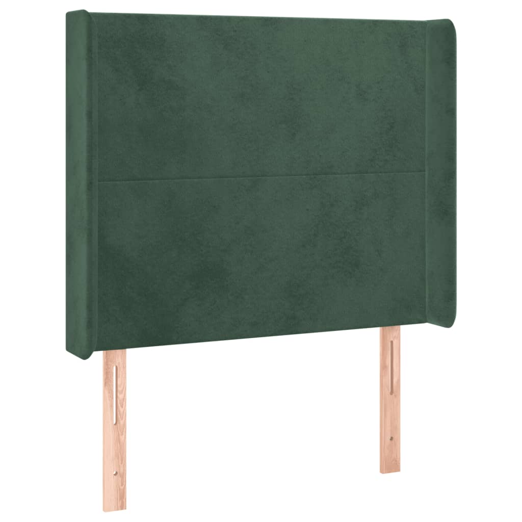 vidaXL Cabecero con LED de terciopelo verde oscuro 93x16x118/128 cm