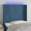 vidaXL Cabecero con LED de terciopelo azul oscuro 93x16x118/128 cm