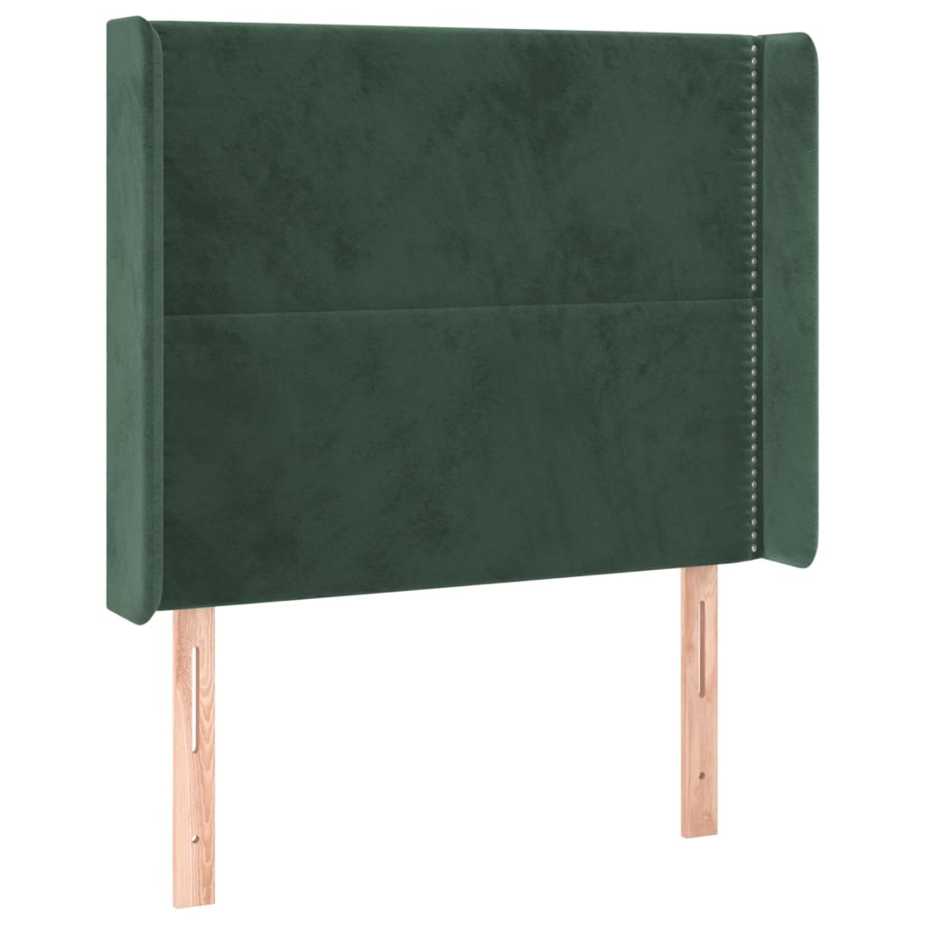 vidaXL Cabecero con LED de terciopelo verde oscuro 93x16x118/128 cm