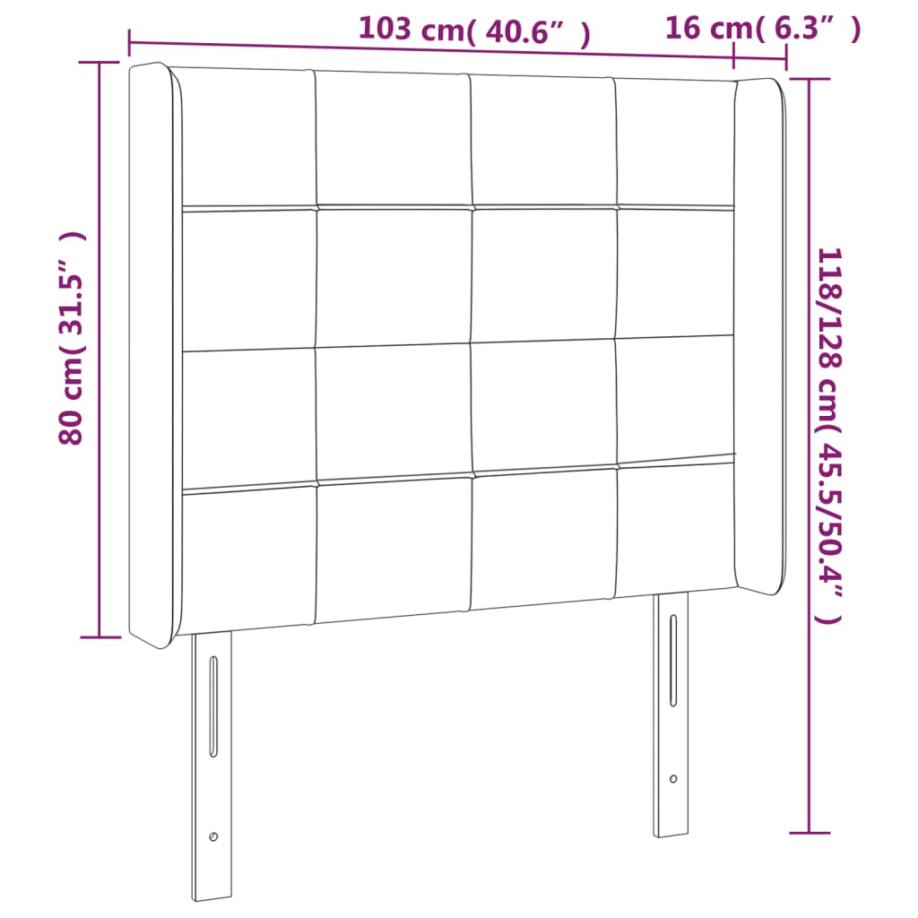 vidaXL Cabecero con LED de tela azul 103x16x118/128 cm