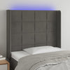 vidaXL Cabecero con LED de terciopelo gris oscuro 83x16x118/128 cm