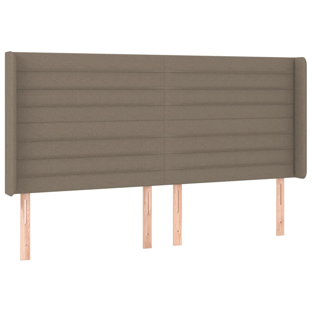 vidaXL Cabecero con LED de tela gris taupe 163x16x118/128 cm