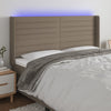 vidaXL Cabecero con LED de tela gris taupe 163x16x118/128 cm