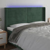 vidaXL Cabecero con LED de terciopelo verde oscuro 163x16x118/128 cm