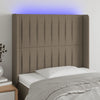 vidaXL Cabecero con LED de tela gris taupe 83x16x118/128 cm