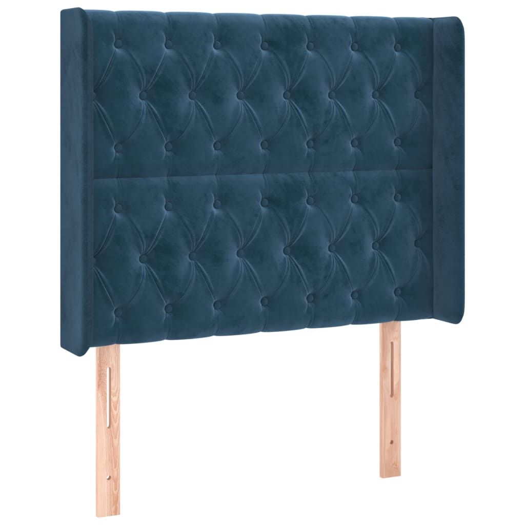 vidaXL Cabecero con LED de terciopelo azul oscuro 93x16x118/128 cm